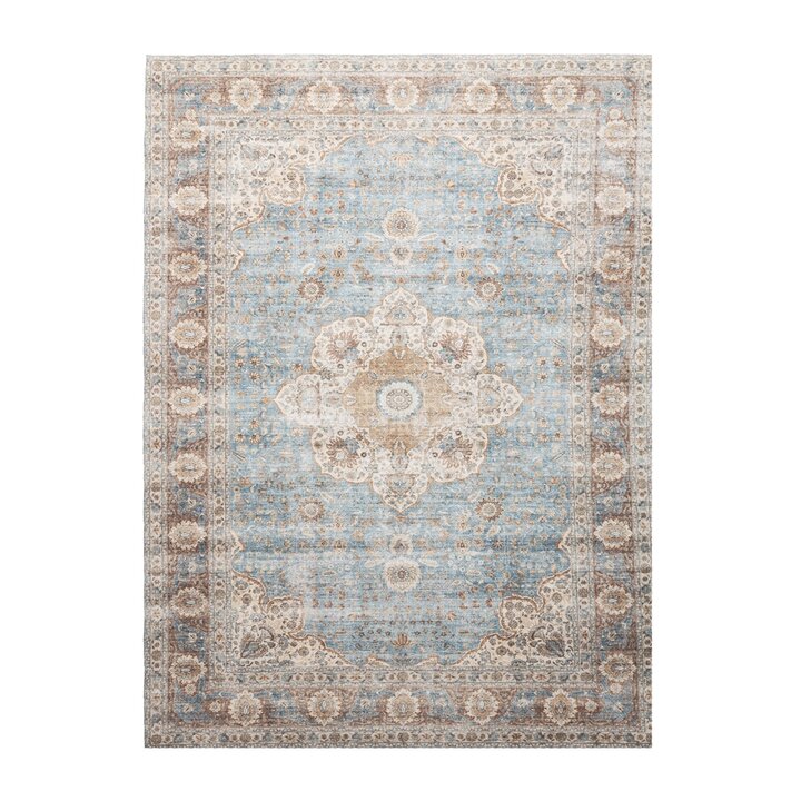 Binnen- en buitenkleed - Kairo Medaillon Lichtblauw/Creme  - 1