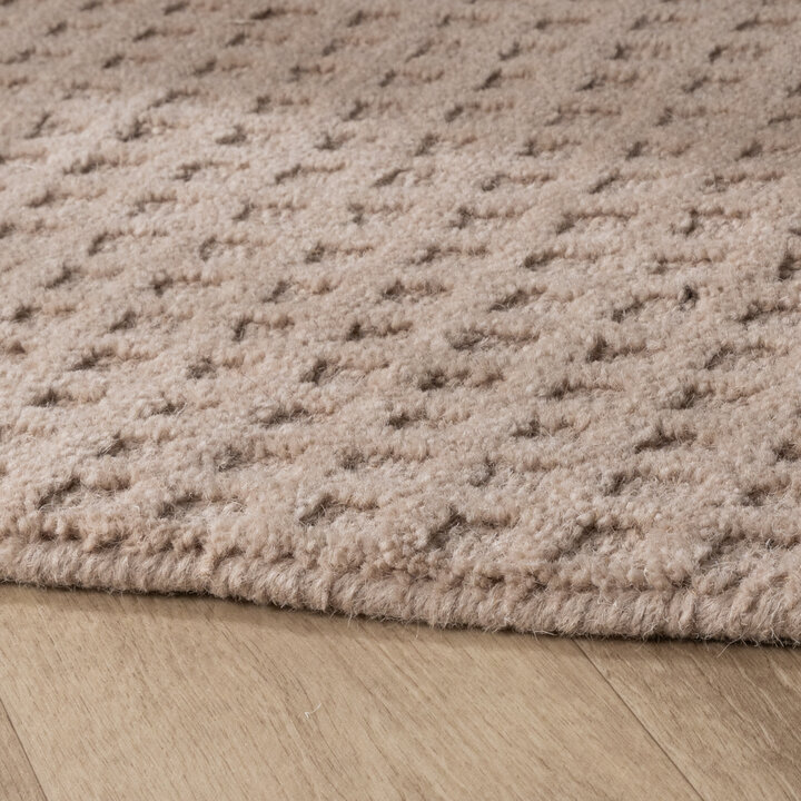 Handgeweven vloerkleed - Candice Grid Beige - 5