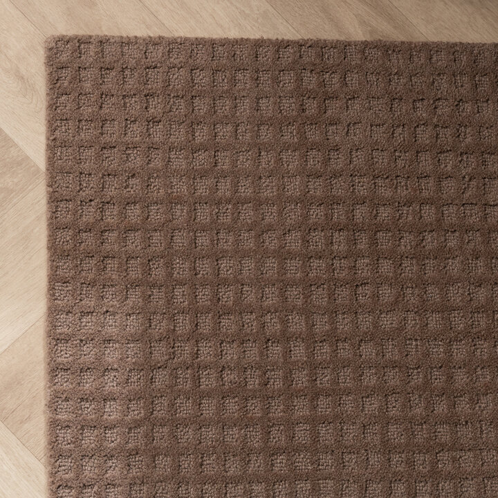 Handgeweven vloerkleed - Candice Grid Bruin - 4