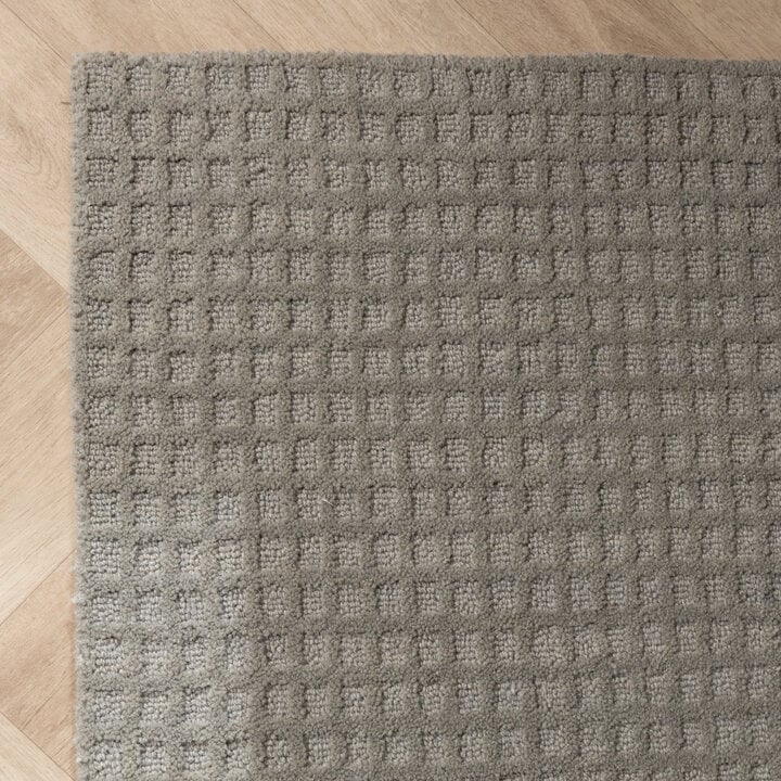 Handgeweven vloerkleed - Candice Grid Blauw/Groen - 4
