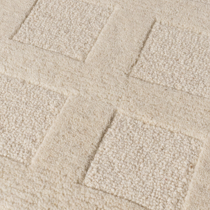 Handgeweven vloerkleed - Candice Cube Creme - 3