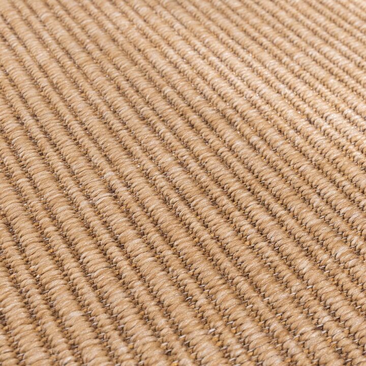 Rond jute buitenkleed - Mavi Border Creme/Bruin  - 3