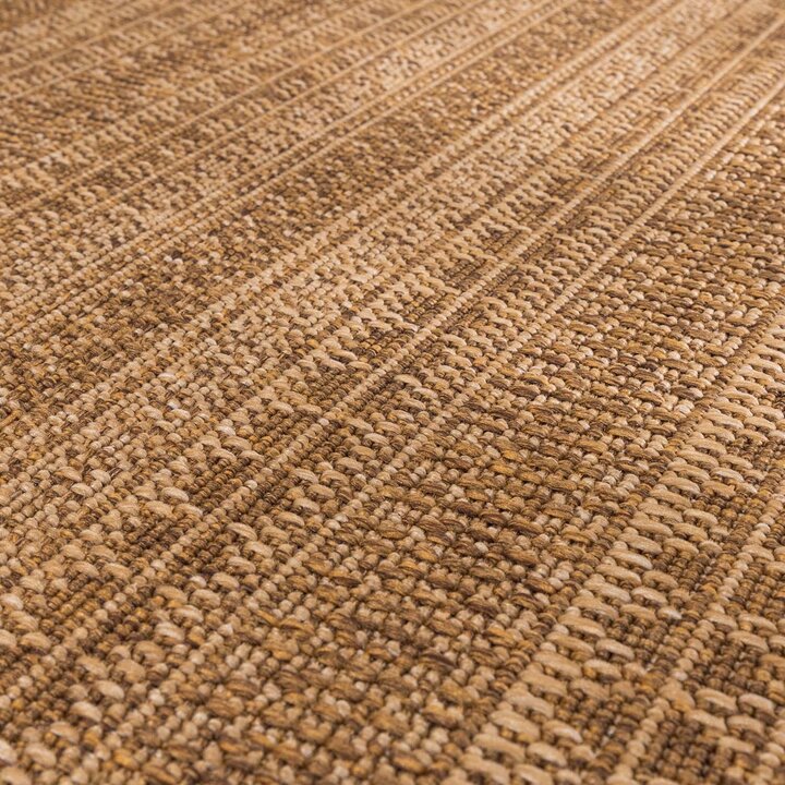 Rond jute buitenkleed - Mavi Stripes Creme/Bruin  - 3