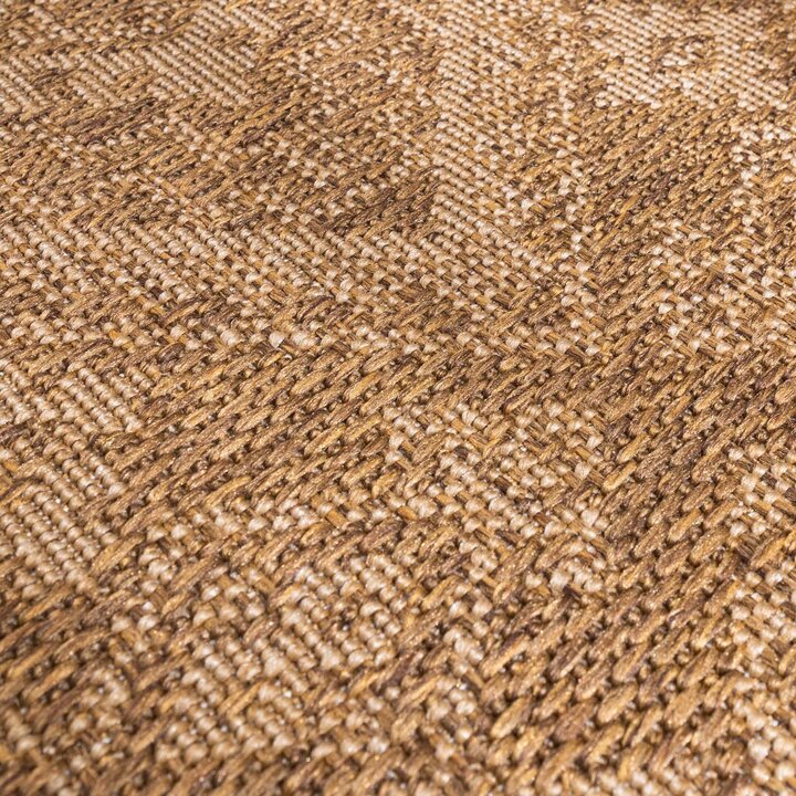 Rond jute buitenkleed - Mavi Medaillon Bruin/Creme  - 3
