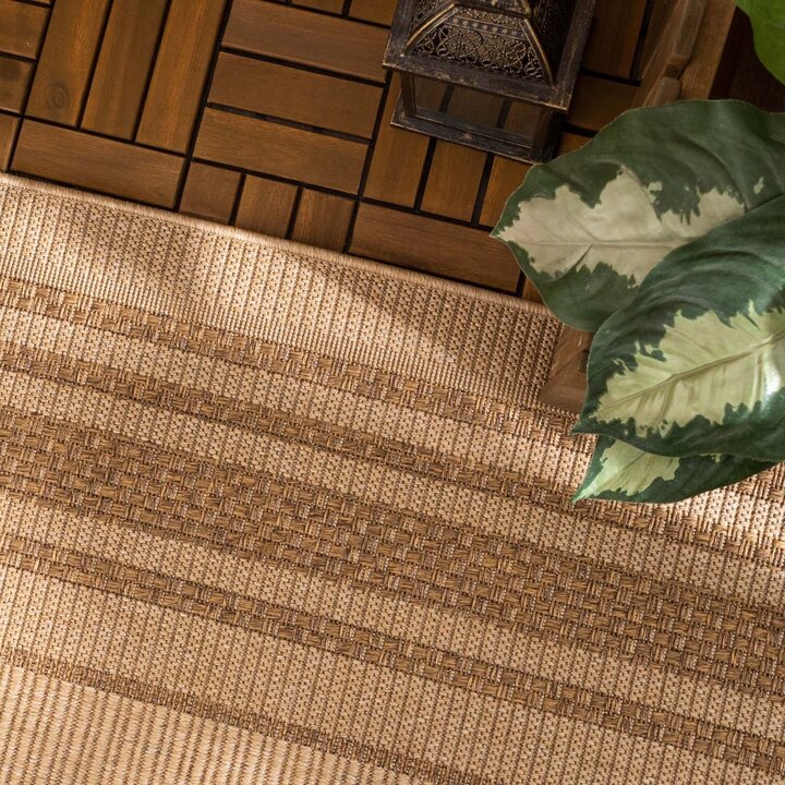 Jute buitenkleed - Mavi Border Creme/Bruin  - 2