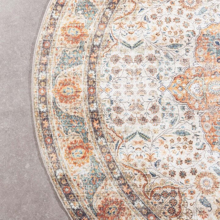 Rond binnen- en buitenkleed - Kairo Medaillon Creme/Meerkleurig - 4