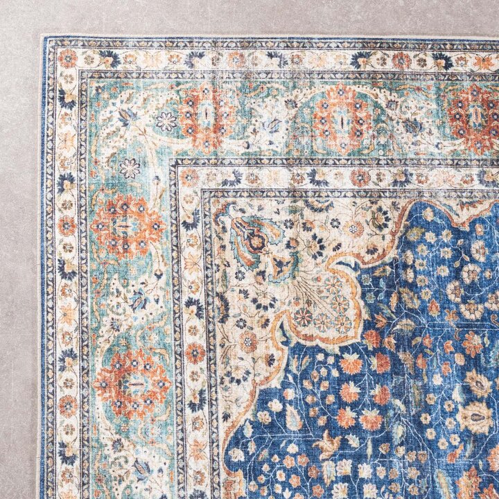 Binnen- en buitenkleed - Kairo Medaillon Donkerblauw/Terra  - 4