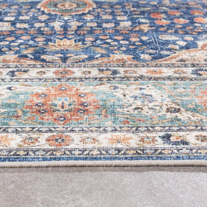 Binnen- en buitenkleed - Kairo Medaillon Donkerblauw/Terra  - 5