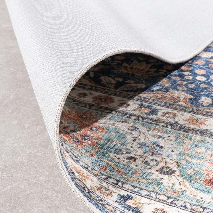 Binnen- en buitenkleed - Kairo Medaillon Donkerblauw/Terra  - 6