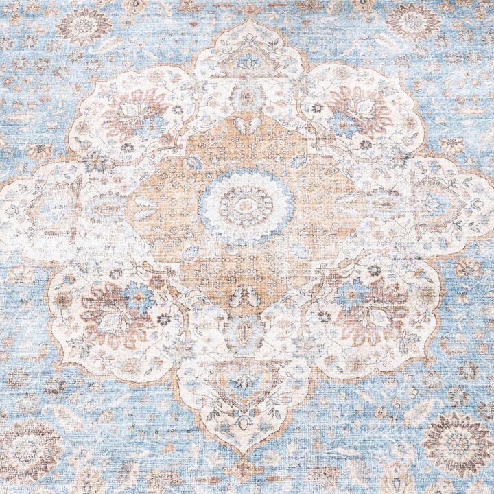 Binnen- en buitenkleed - Kairo Medaillon Lichtblauw/Creme  - 3