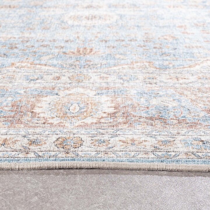 Binnen- en buitenkleed - Kairo Medaillon Lichtblauw/Creme  - 5