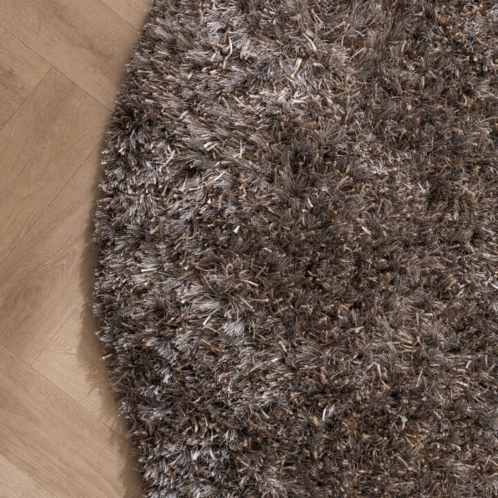 Rond shaggy vloerkleed - Grace Grijs - 4