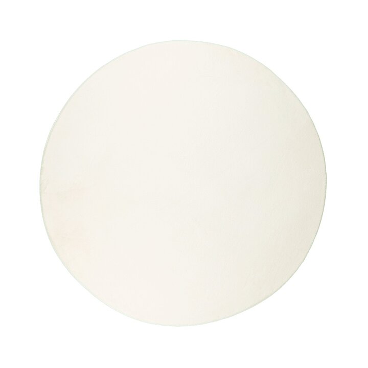 Rond laagpolig vloerkleed - Cozy Wit  - 1