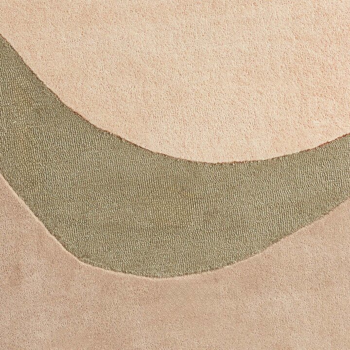 Rond wollen vloerkleed - Organix Groen/Beige 750 - 2