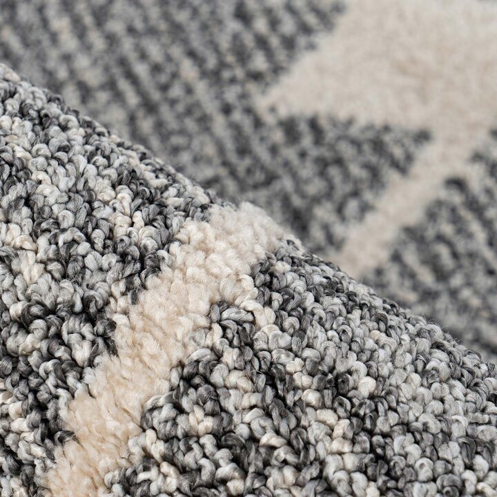 Geometrisch vloerkleed - Rhombo Diamonds 325 Grijs/Beige  - 3