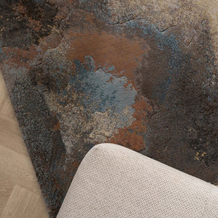 Industrieel vloerkleed - Raphael Blauw/Terra - 2