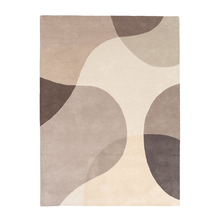 Wollen abstract vloerkleed - Clarice Bruin/Beige  - 1