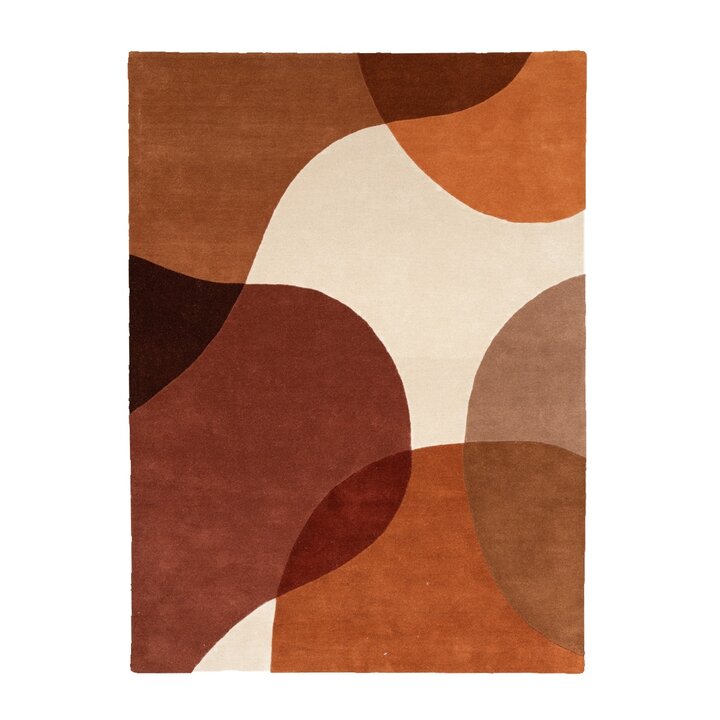 Wollen abstract vloerkleed - Clarice Terracotta  - 1