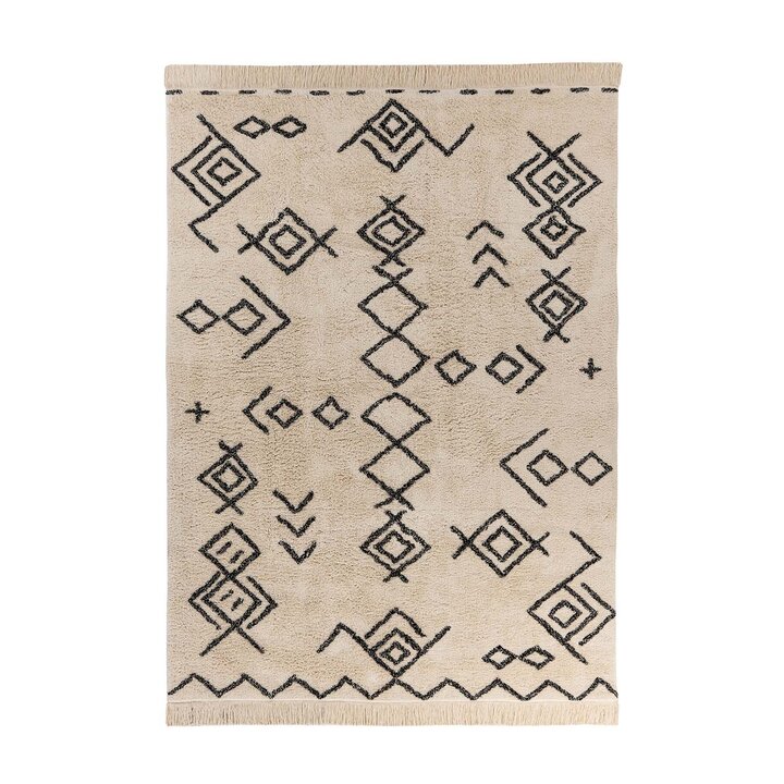 Geometrisch vloerkleed - Lymo 325 Creme/Zwart  - 1