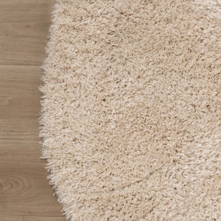 Rond Shaggy vloerkleed - Blaze Beige - 4
