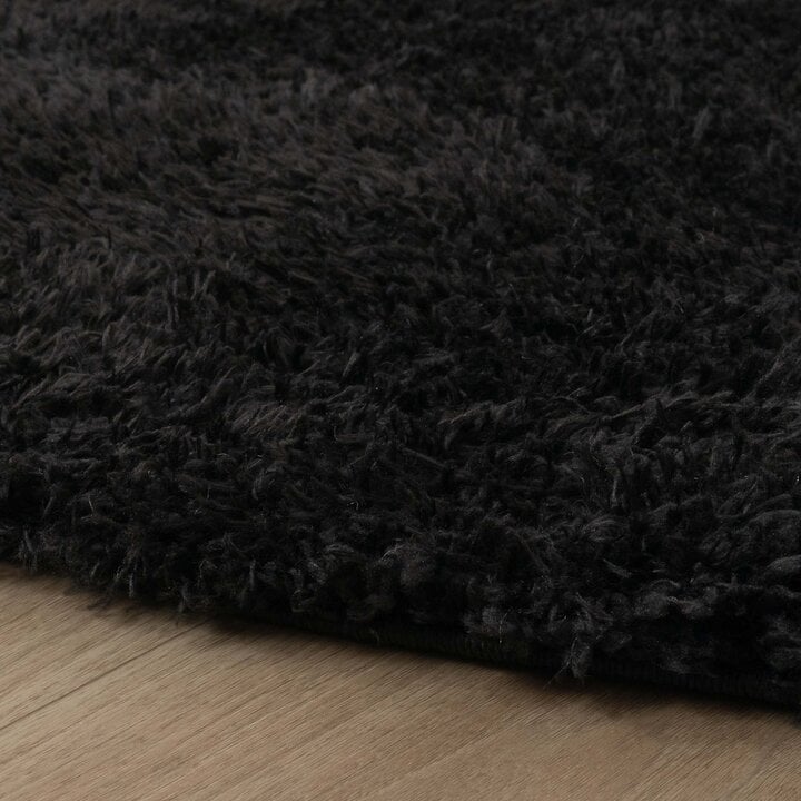 Rond Shaggy vloerkleed - Blaze Zwart - 5