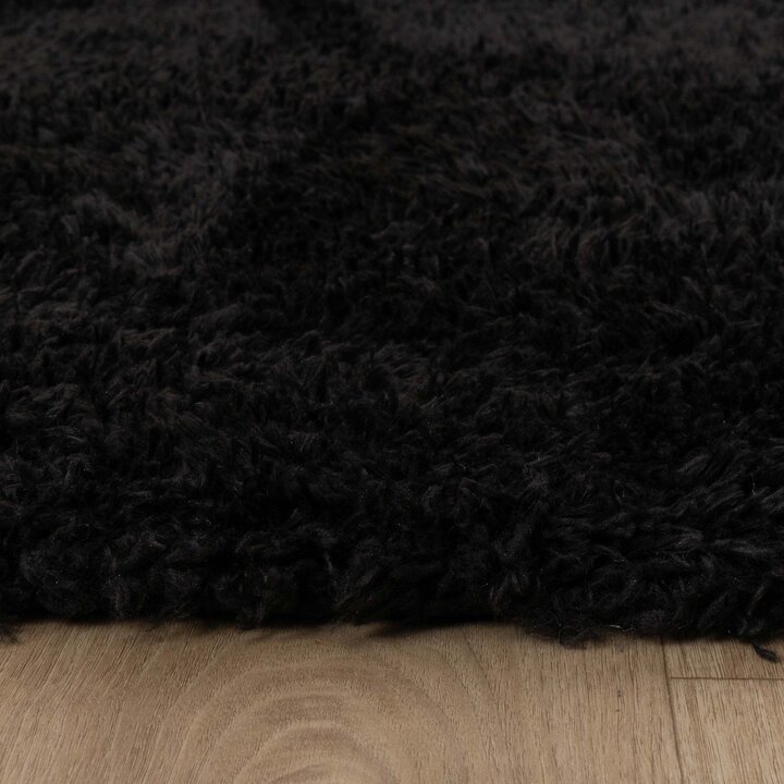 Shaggy vloerkleed - Blaze Zwart - 5