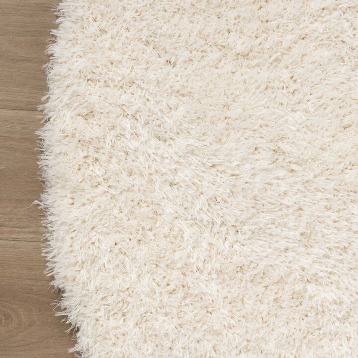 Rond Shaggy vloerkleed - Blaze Wit - 4