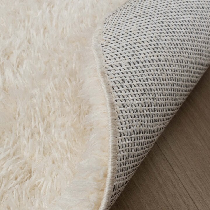 Rond Shaggy vloerkleed - Blaze Wit - 6