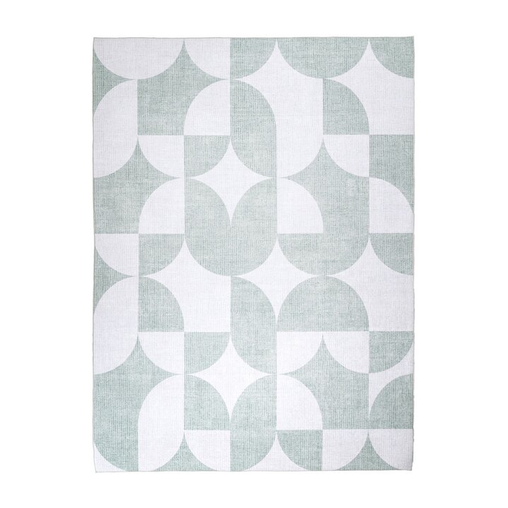 Abstract buitenkleed - Groovy Tiles Groen  - 1
