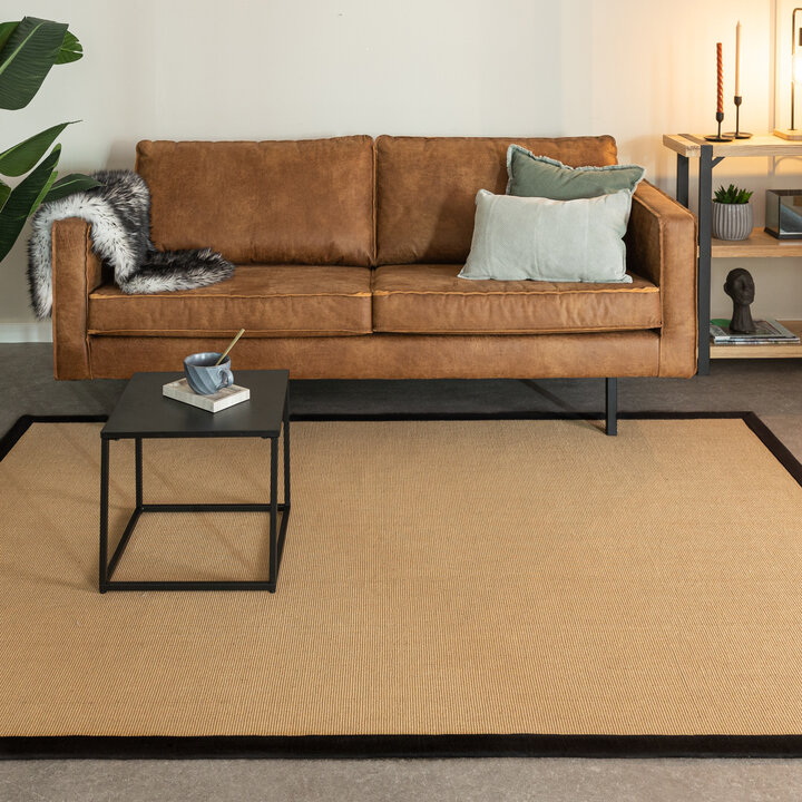 Sisal vloerkleed - Tulum Border Zwart - 1