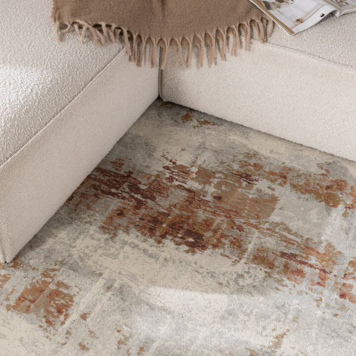 Luxe vloerkleed - Marnix Grunge Creme/Terra  - 2