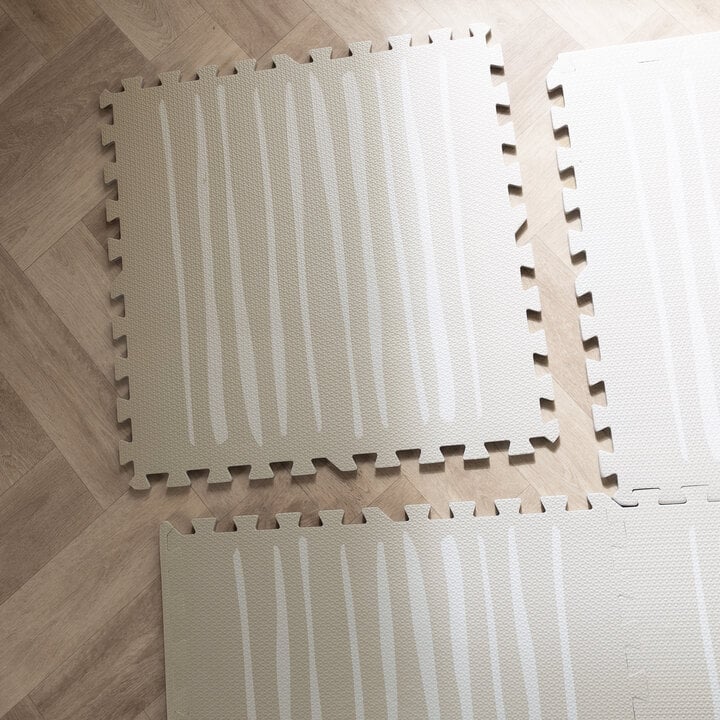 Foam puzzelmat - Alfie Stripes Grijs/Beige - 5