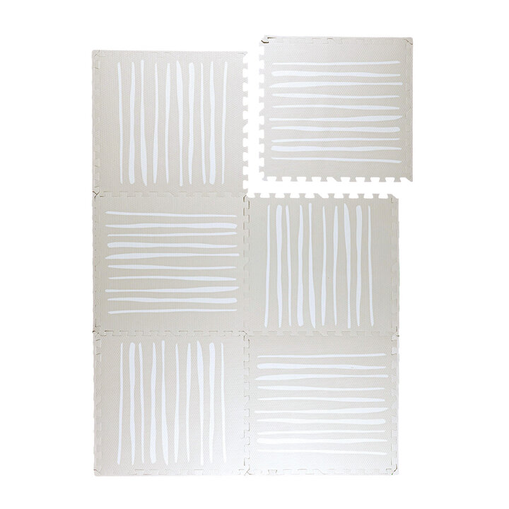 Foam puzzelmat - Alfie Stripes Grijs/Beige - 1