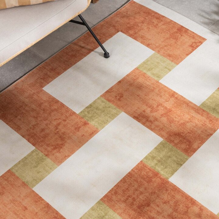 Retro binnen- & buitenvloerkleed - Pop Lines Terra - 2