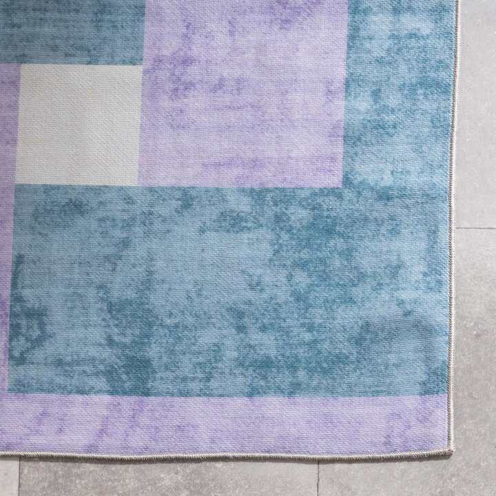 Retro binnen- & buitenvloerkleed - Pop Lines Lila - 4