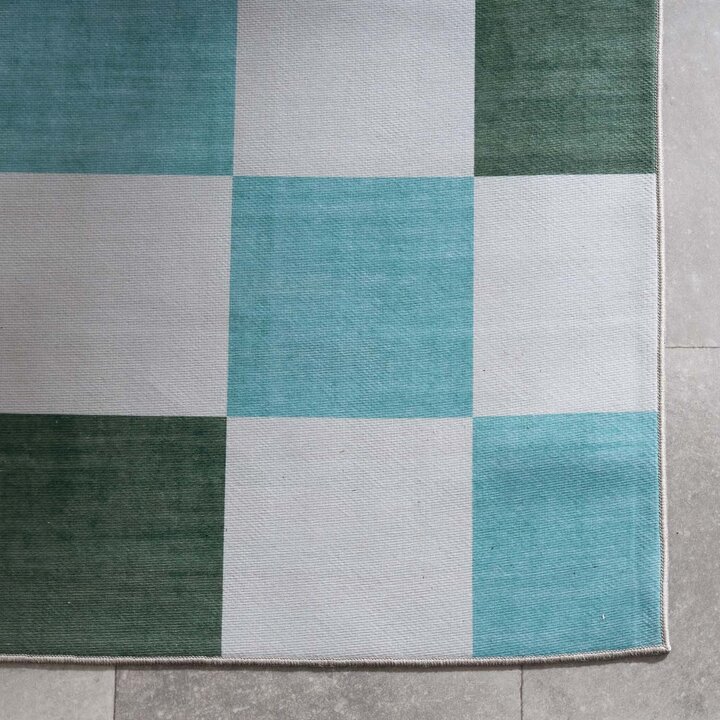 Retro binnen- & buitenvloerkleed - Pop Cubes Groen - 4