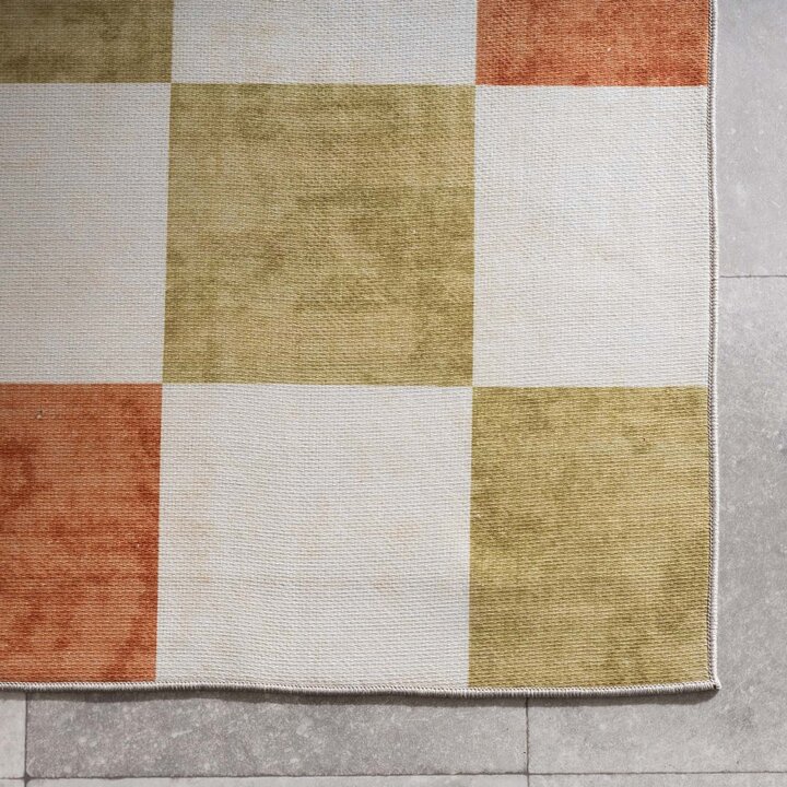 Retro binnen- & buitenvloerkleed - Pop Cubes Terra - 4