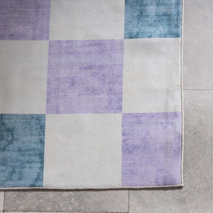 Retro binnen- & buitenvloerkleed - Pop Cubes Lila - 4