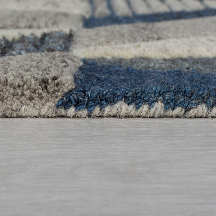 Abstract wollen vloerkleed - Anko Blauw - 3