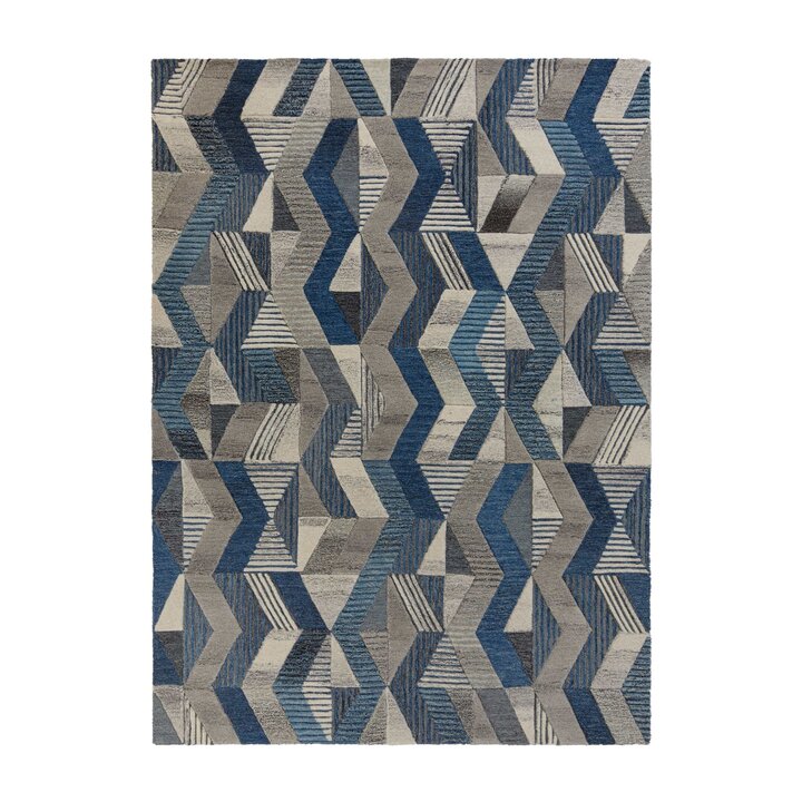 Abstract wollen vloerkleed - Anko Blauw - 1
