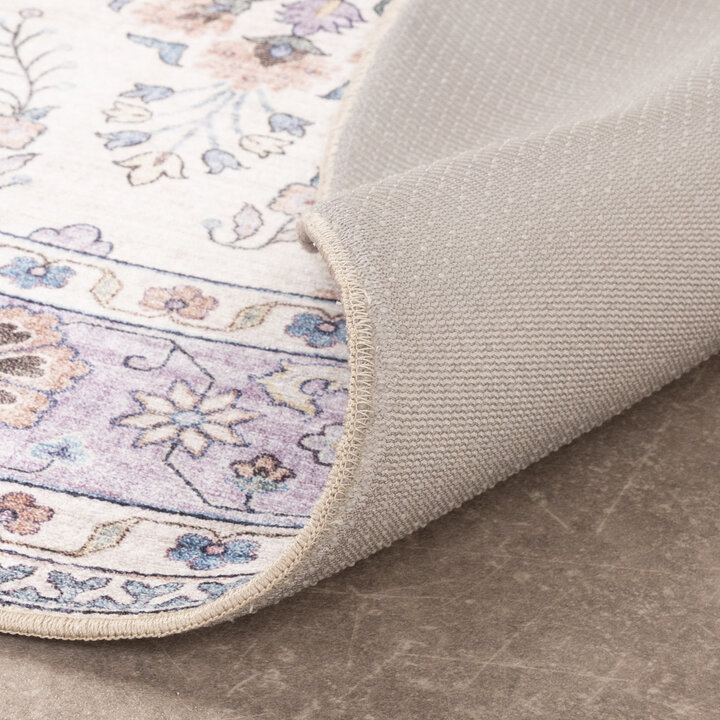 Rond vintage buitenkleed - Santo Flora Wit  - 6