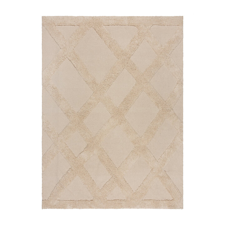 Wollen vloerkleed beige - Tiddo Zigzag  - 1
