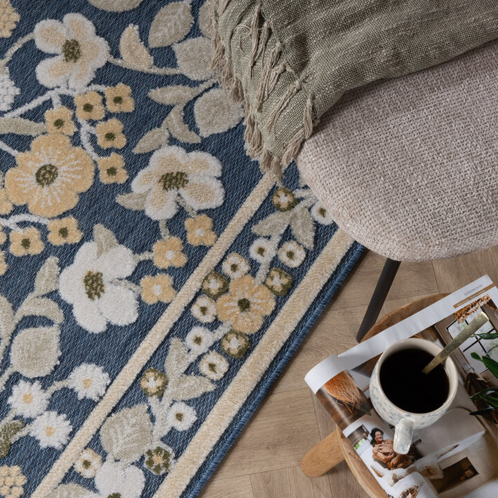 Binnen- & buitenvloerkleed - Bloom Oriental Blauw - 2