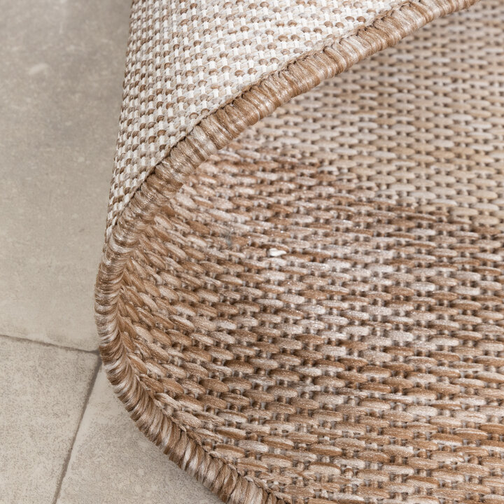 Rond In- & Outdoor vloerkleed - Sierra Border Beige/Creme - 6