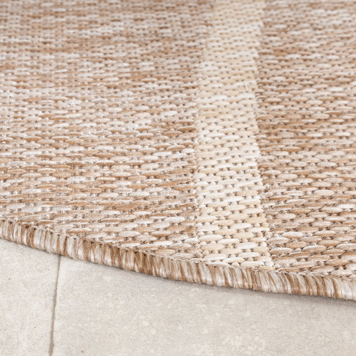 Rond In- & Outdoor vloerkleed - Sierra Curves Beige/Creme - 5
