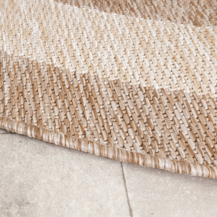 Rond In- & Outdoor vloerkleed - Sierra Frame Beige/Creme - 5