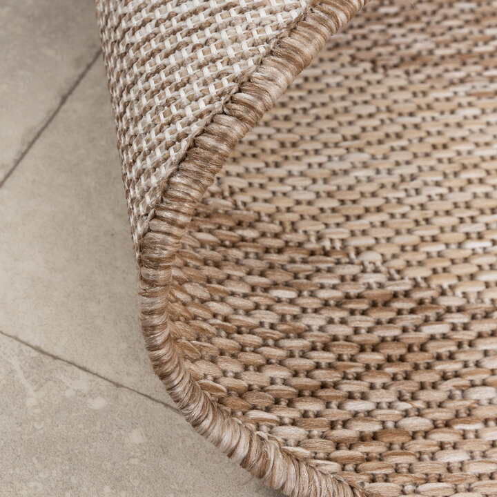 Rond In- & Outdoor vloerkleed - Sierra Frame Beige/Creme - 6