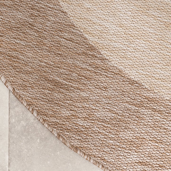 Rond In- & Outdoor vloerkleed - Sierra Border Creme/Beige - 4