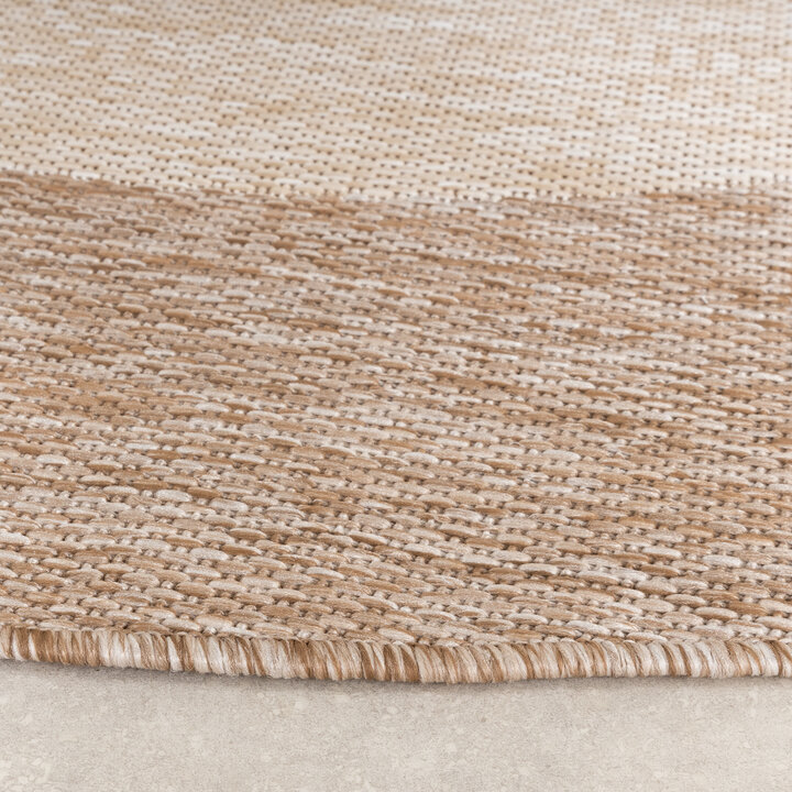 Rond In- & Outdoor vloerkleed - Sierra Border Creme/Beige - 5