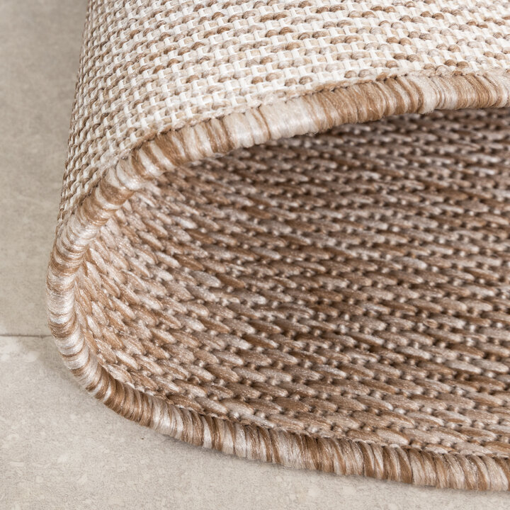 Rond In- & Outdoor vloerkleed - Sierra Border Creme/Beige - 6